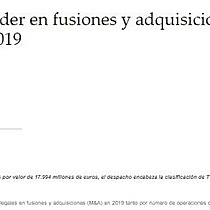 Garrigues, lder en fusiones y adquisiciones en Espaa en 2019